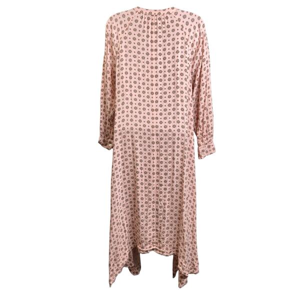 J Crew Pink Medallion Print Handkerchief Maxi Shirt Dress Size S Old Money - Picture 2 of 15